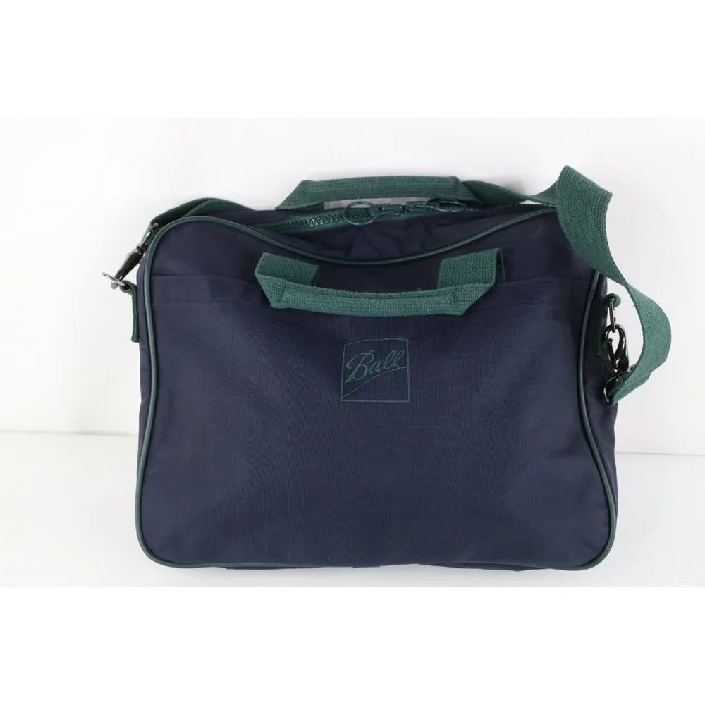 Vtg 90s Lands End x Ball Jar Canning Spell Out Handle Briefcase Crossbody Bag US